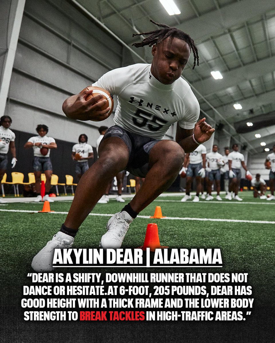 Billy Tucker (@theucreport) on Twitter photo Akylin Dear projects as a perfect fit at Alabama ✅ <a href="/akylin3/">ᴀᴋʏʟɪɴ(AK)ᴅᴇᴀʀ⭐️</a>
A true do-it-all back who can beat defenders with power and speed 🔥
espn.com/college-footba… Akylin Dear projects as a perfect fit at Alabama ✅ <a href="/akylin3/">ᴀᴋʏʟɪɴ(AK)ᴅᴇᴀʀ⭐️</a>
A true do-it-all back who can beat defenders with power and speed 🔥
espn.com/college-footba…