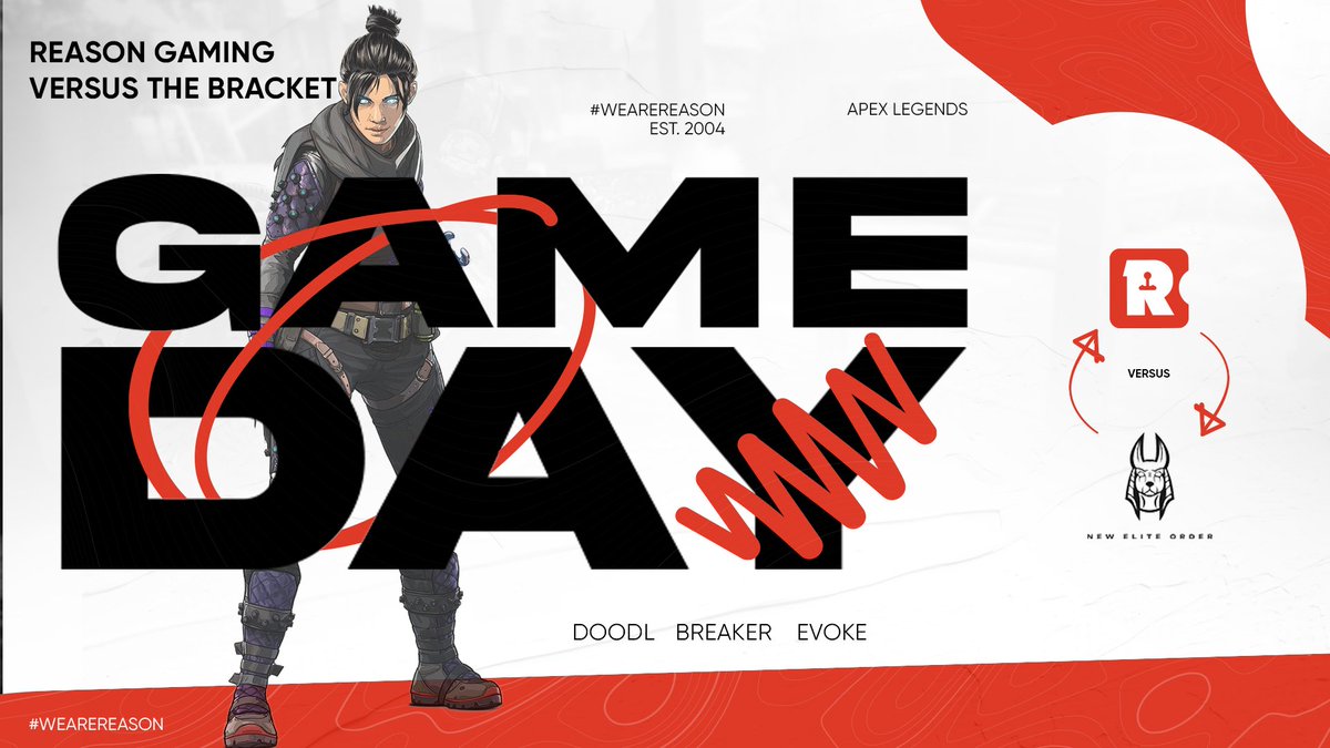 Today we battle it out in the <a href="/neweliteorder/">New Elite Order</a> Championship 👑

🆚 The Bracket
⏰ 17:30 GMT / 18:30 CET
📺 TTV / vzn_nitrix

🕹️ <a href="/DoodlFPS/">Doodles</a>
🕹️ <a href="/_KBreaker/">Kieron “Breaker” 🏴󠁧󠁢󠁷󠁬󠁳󠁿</a> (s)
🕹️ <a href="/Evoke_RL/">Evoke</a> (s)

#WeAreReason #ReasonApex