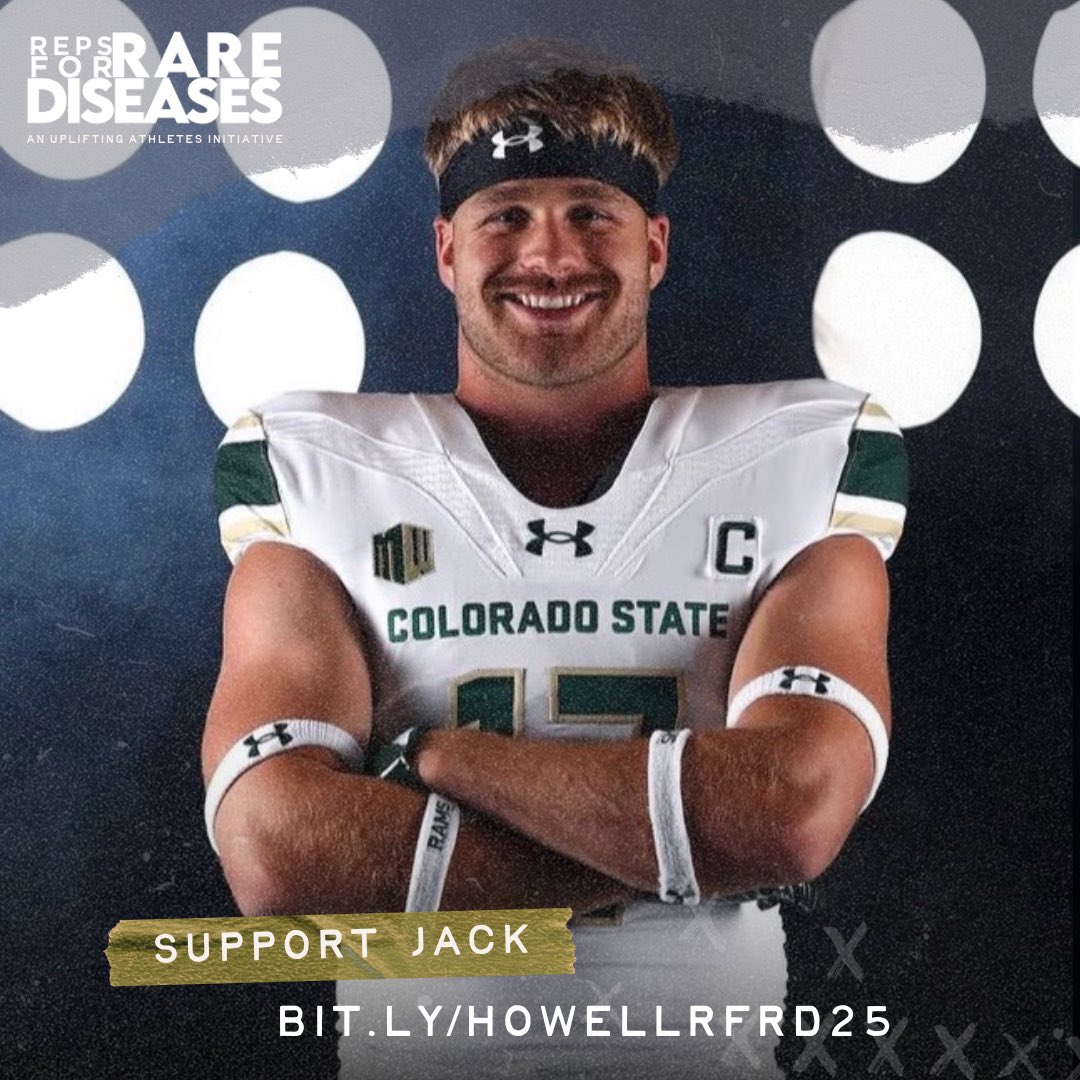 Jack Howell (@jackhowell1205) on Twitter photo 1 out of every 10 Americans is living with a #RareDisease. Join my Reps For Rare Diseases team to help <a href="/UpliftingAth/">Uplifting Athletes</a> tackle #RareDiseases as part of my upcoming <a href="/CSUFootball/">Colorado State Football</a> Pro Day. #WeTackleRare (LINK) 1 out of every 10 Americans is living with a #RareDisease. Join my Reps For Rare Diseases team to help <a href="/UpliftingAth/">Uplifting Athletes</a> tackle #RareDiseases as part of my upcoming <a href="/CSUFootball/">Colorado State Football</a> Pro Day. #WeTackleRare (LINK)
