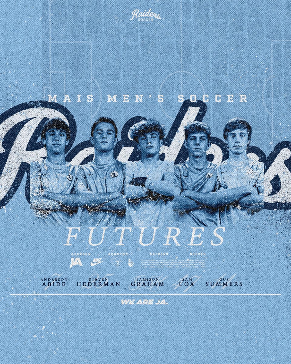 Congratulations to these Raiders for being named to the MAIS Futures Team. They will be participating in the game today at Prep at 3:00pm and all the action will be streamed on the MAIS Network.

Anderson Abide, Steven Hederman, Jamison Graham, Sam Cox and 
Gus Summers

#WeAreJA