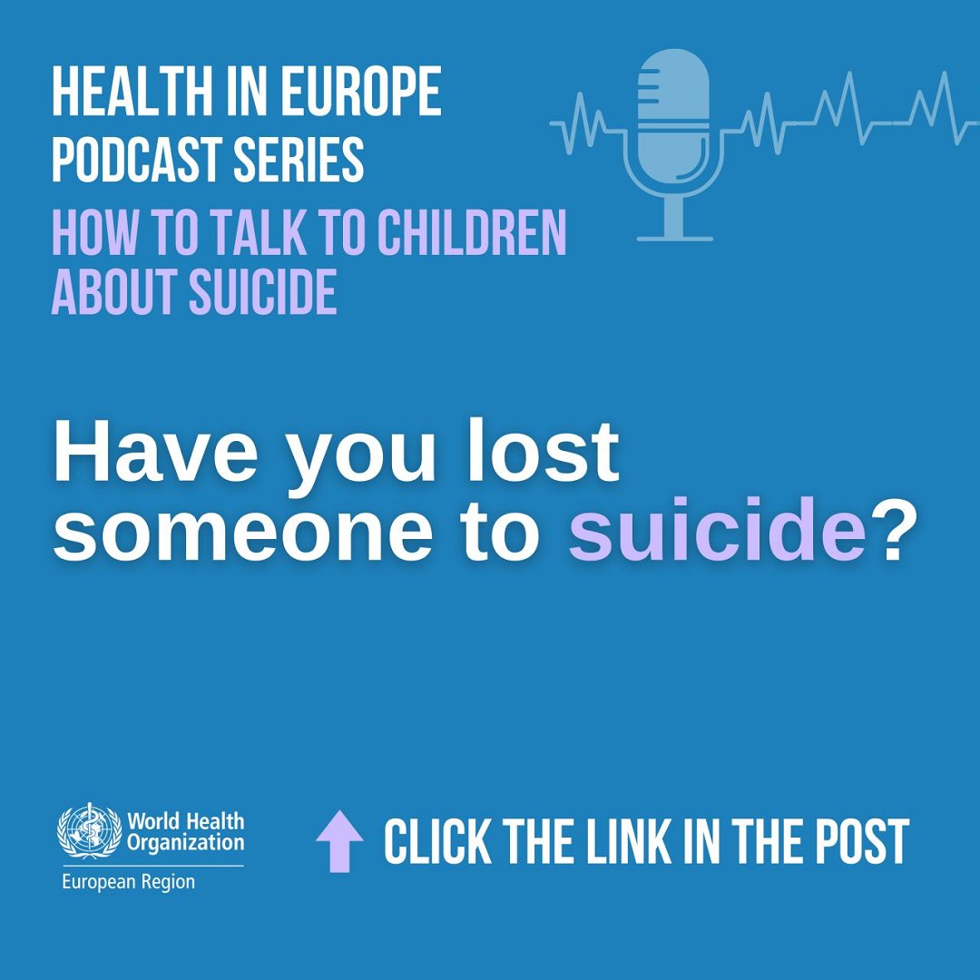 HSE National Office for Suicide Prevention (NOSP) (@nospireland) on Twitter photo You can now listen to a new episode from the <a href="/WHO_Europe/">WHO/Europe</a> podcast series, Health in Europe – about Safe Harbour, and the resources developed here in Ireland for children who have been bereaved by suicide.
Hosted by Jason Maurer (WHO Regional Office for Europe), the episode You can now listen to a new episode from the <a href="/WHO_Europe/">WHO/Europe</a> podcast series, Health in Europe – about Safe Harbour, and the resources developed here in Ireland for children who have been bereaved by suicide.
Hosted by Jason Maurer (WHO Regional Office for Europe), the episode