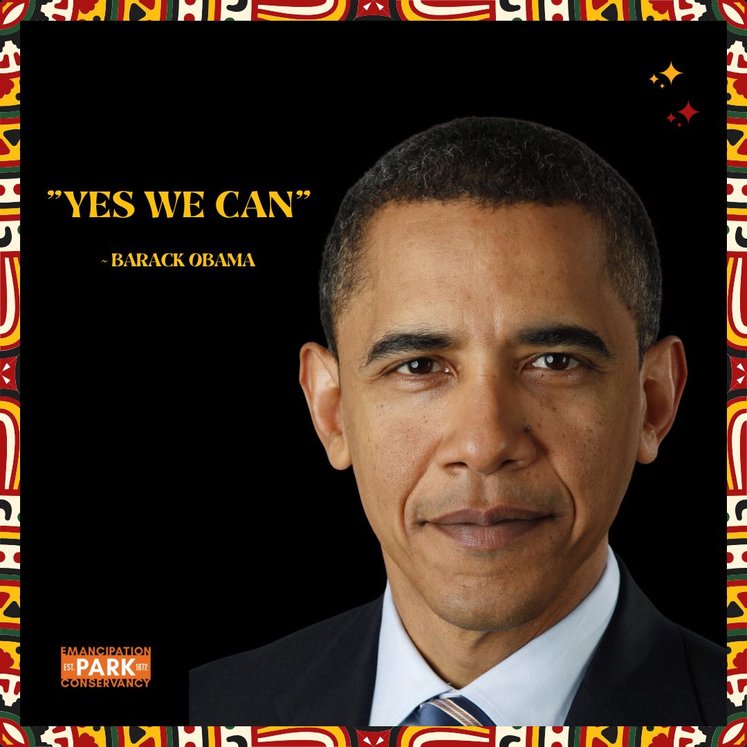 CELEBRATING &amp; REMEMBERING BLACK HISTORY - QUOTE OF THE DAY - "YES WE CAN!" ~ Barack Obama

Yes we can. 

#EmancipationPark
#BlackHistory
#WeAreBlackHistory