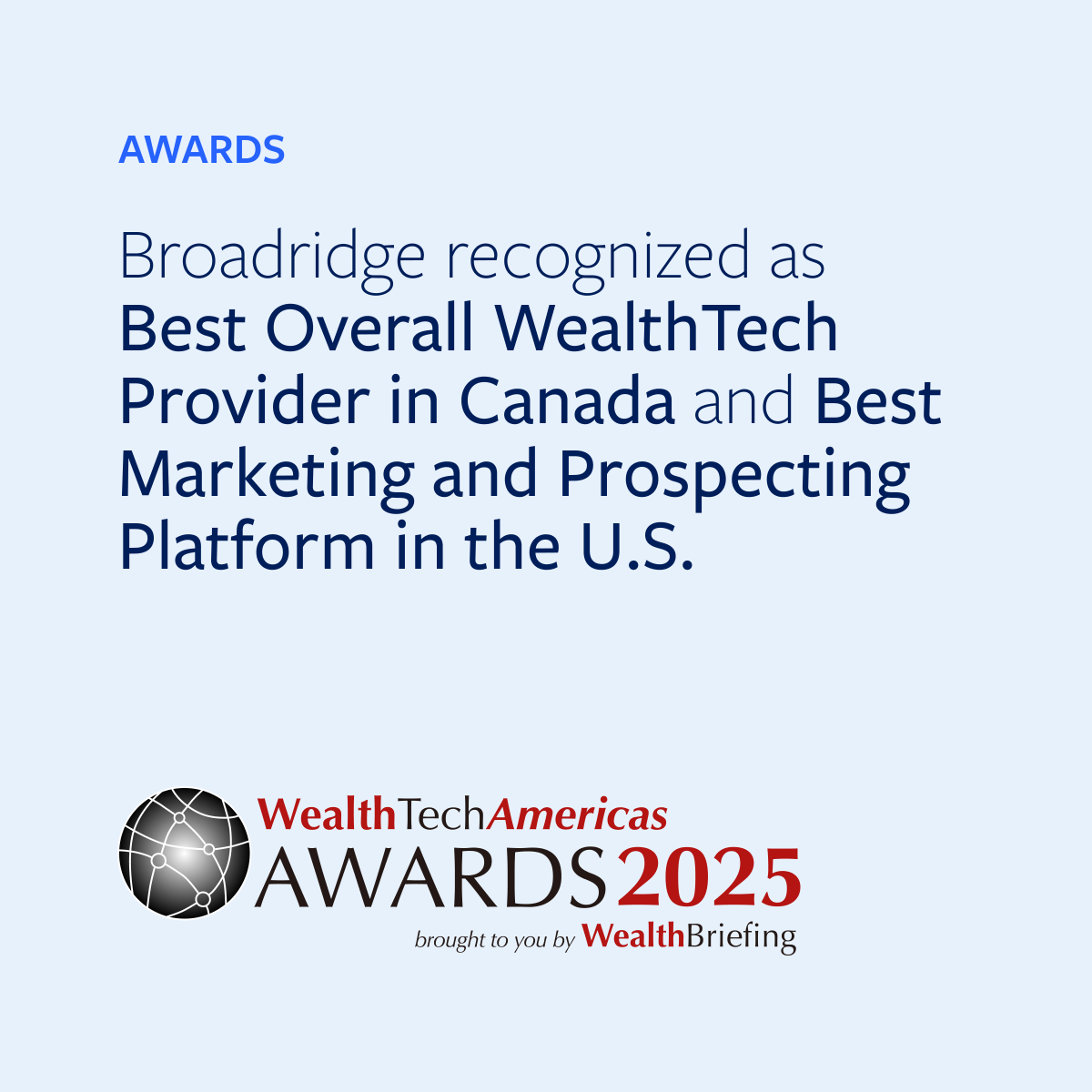 AMancinelliBR's tweet photo. We're honored to be recognized by WealthTech Americas for @AdvisorStream's award-winning content — helping advisors build meaningful relationships that drive engagement and growth. https://t.co/qgwPQ9OzzM