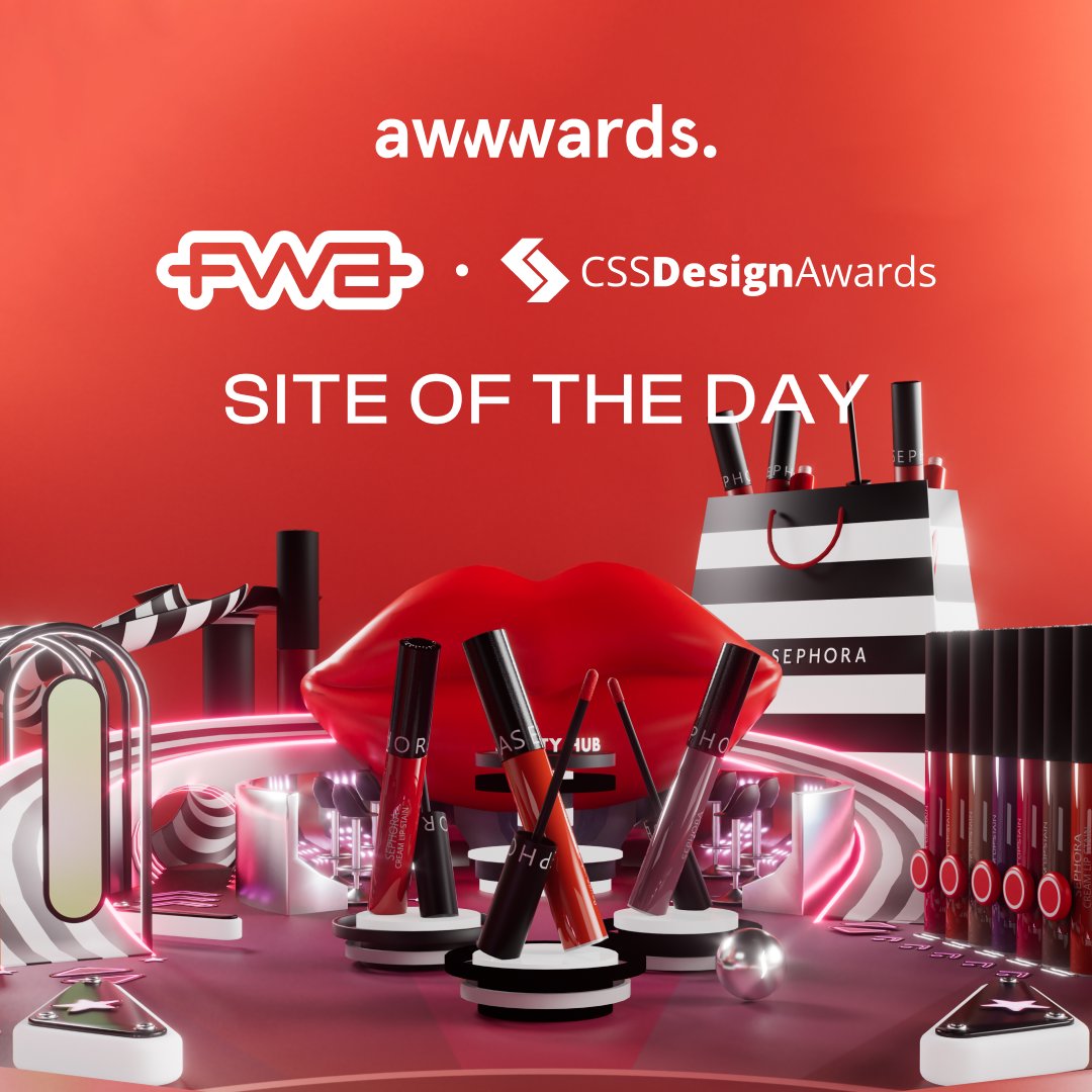 Triple win for Sephora Pinball! 🎉
Our project has been named Site of the Day by Awwwards today! This recognition joins the FWA and CSS Design Awards we’ve already received. 🏆
A great recognition for our amazing team behind this project 🙌 
👉Try it now : pinball.cosmicshelter.com