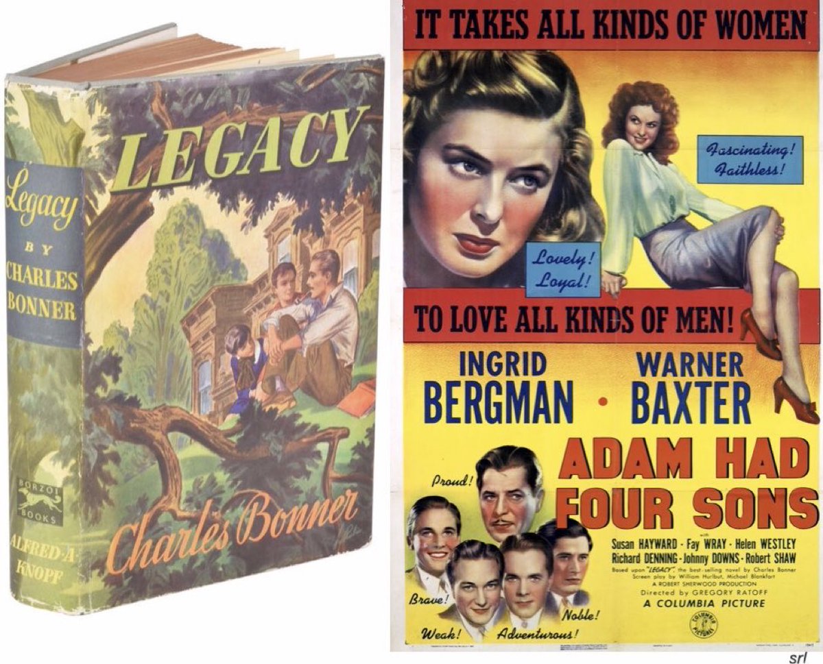 SaveRedlandLibr's tweet photo. 4pm TODAY on @TalkingPicsTV 

The 1941 #Drama film🎥 “Adam Had Four Sons” directed by #GregoryRatoff from a screenplay by #WilliamHurlbut + #MichaelBlankfort

Based on #CharlesBonner’s 1940 novel📖 "Legacy"

🌟#IngridBergman #WarnerBaxter #SusanHayward #FayWray #HelenWestley https://t.co/r15lD8FRUI