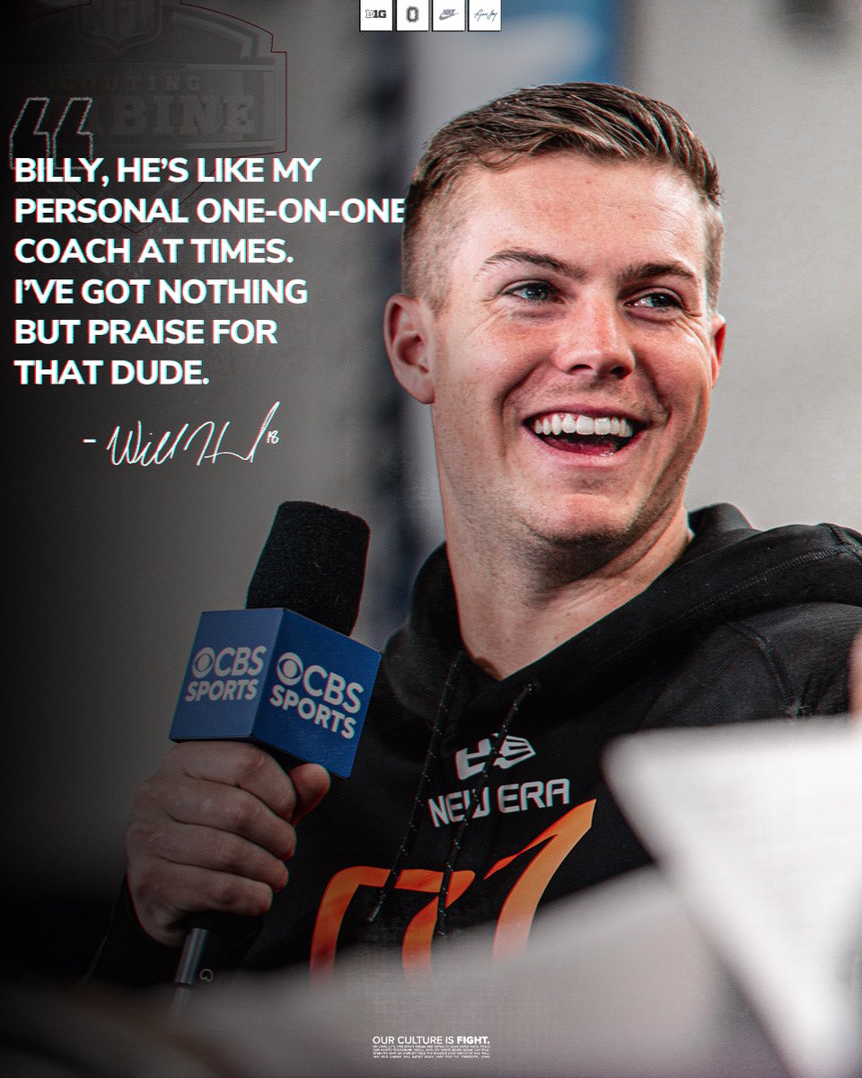 OhioStateFB's tweet photo. National Champion QB1 with nothing but Praise for the Scarlet &amp; Gray 🎙️🌰
     
#NFLCombine x @whoward_ https://t.co/tMOsbWj4av