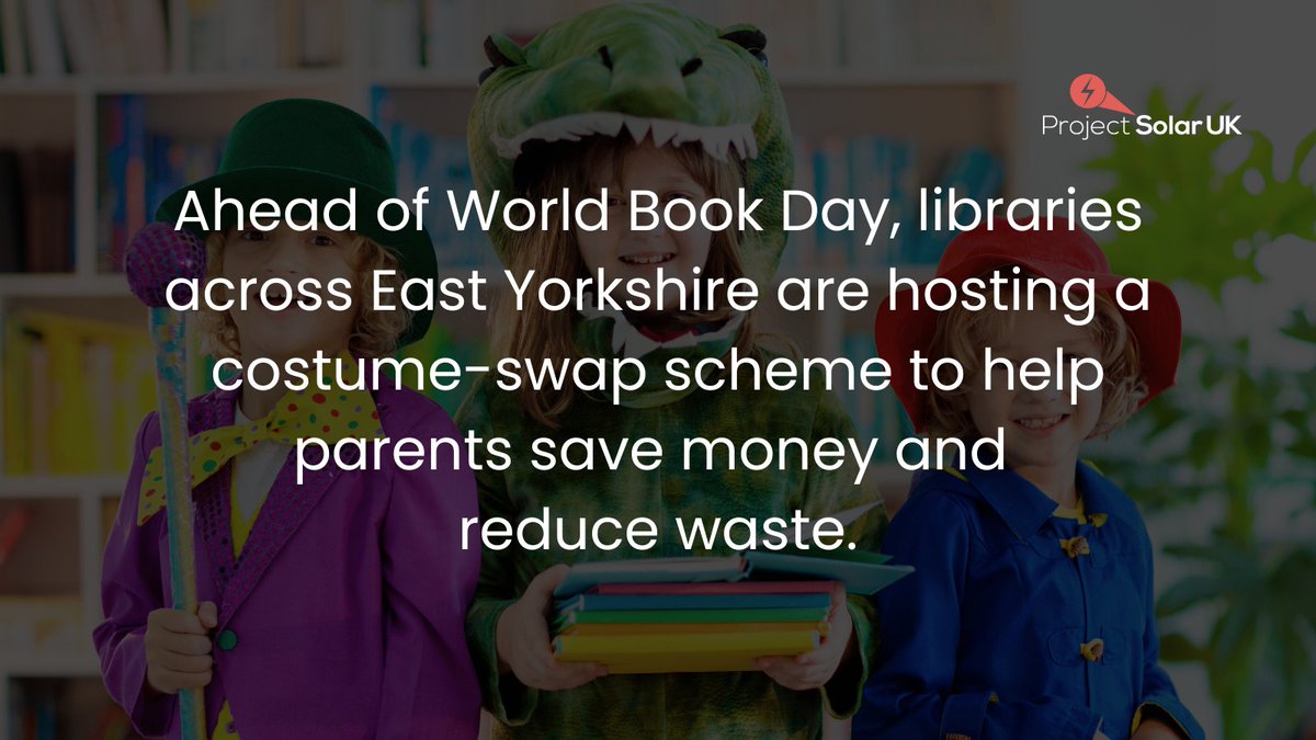 ProjectSolarBE's tweet image. Are you dressing up for World Book Day this year? 📖

Here’s how libraries across Yorkshire are helping parents to save money and go green in this week’s Weekly Wins. ♻️ ☀️

#ProjectSolar #WeeklyWins