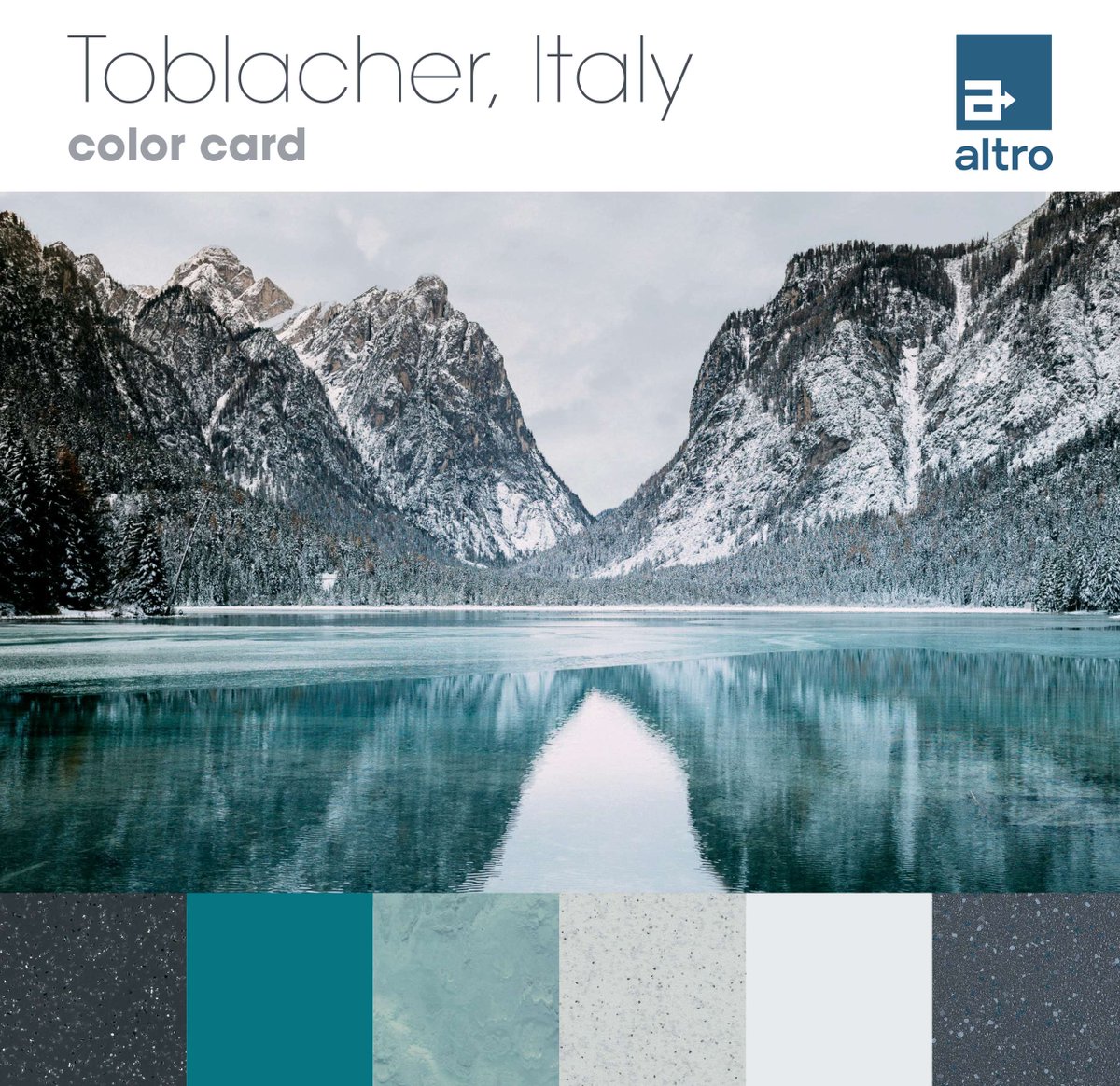 AltroAmericas's tweet photo. Take your next design to new heights.

Get inspired with our newest #AltroColorCard

Products + colors shown:
- Altro Classic: Anvil
- Altro Whiterock: Vibrance
- Altro Dolce Tile: Agua
- Altro Symphonia: Acer
- Altro Puressentials: Chiffon
- Altro Aquarius: Hippo https://t.co/C1iOleY2KC
