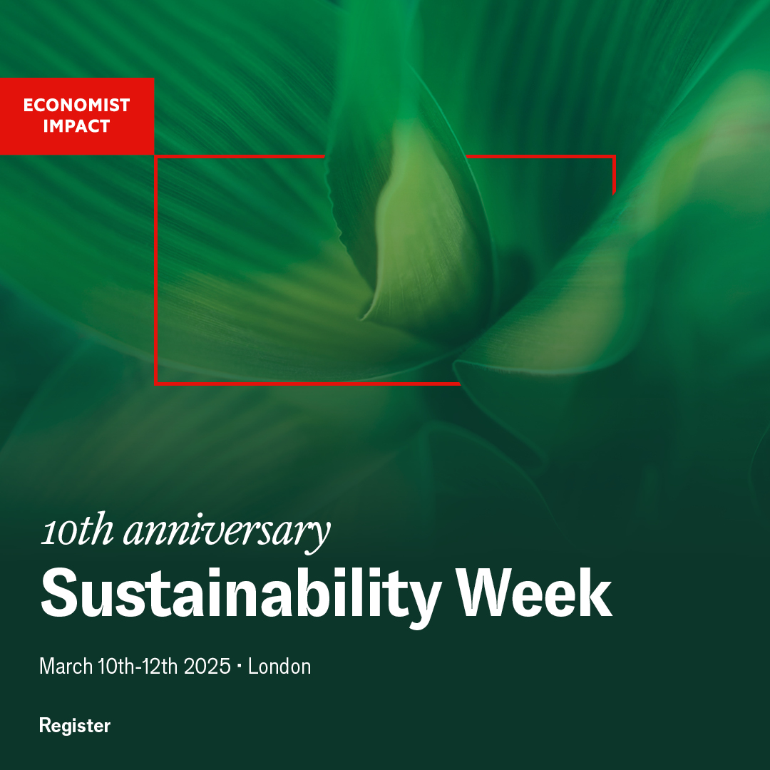 CDP (@cdp) on Twitter photo We are excited to partner with <a href="/economistimpact/">Economist Impact</a>'s milestone event, 10th anniversary Sustainability Week from March 10th–12th 2025 in London. Join the leading decision-makers and be part of the next wave of sustainability innovation: ow.ly/i0pe50V8nHM
#EconSustainability We are excited to partner with <a href="/economistimpact/">Economist Impact</a>'s milestone event, 10th anniversary Sustainability Week from March 10th–12th 2025 in London. Join the leading decision-makers and be part of the next wave of sustainability innovation: ow.ly/i0pe50V8nHM
#EconSustainability