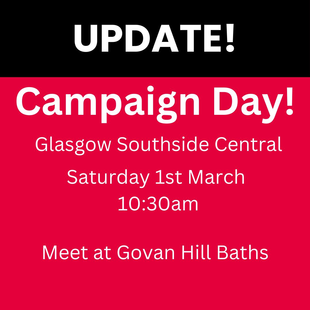 StrathLabclub's tweet image. 🚨UPDATE FOR CAMPAIGN DAY! 🚨
Now meeting at Govan Hill Baths!