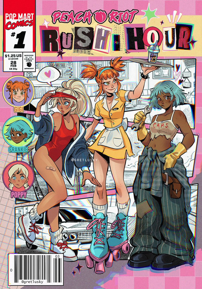 Gretel Lusky (@gretlusky) on Twitter photo A super fun illustration I did for <a href="/popmart_us/">POP MART North America</a> 🌈💫✨ based on their new Peach Riot collection! 🌸🕓🍭 A super fun illustration I did for <a href="/popmart_us/">POP MART North America</a> 🌈💫✨ based on their new Peach Riot collection! 🌸🕓🍭