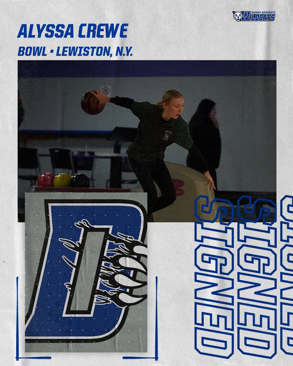 🎳| Meet the newest member of <a href="/DaemenBowling/">Daemen Women’s Bowling</a>, Alyssa Crewe!

She joins the 'Cats after bowling for Lewiston-Porter Senior High School.

#TheWildcatWay