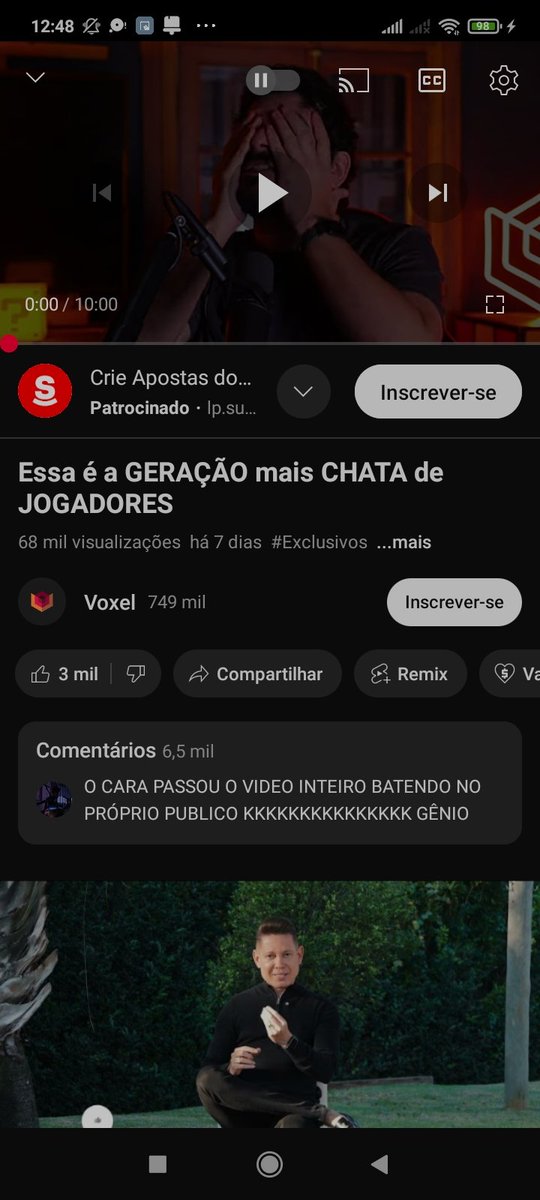 Sinceramente quem assiste voxel em 2025 é tão idiota quanto esse merda q tá flando, esse otario n é nem jornalista de jogos, o merda é editor, ele n sabe nem oq tá flando