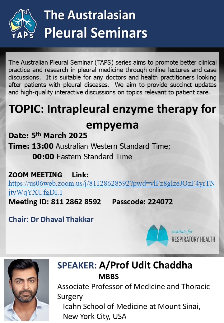 Y C Gary Lee (@ycgarylee) on Twitter photo 🟩THE AUSTRALASIAN PLEURAL SEMINARS: <a href="/udit_chaddha/">Udit Chaddha</a> highlights what you need to know re: #intrapleural fibrinolytic therapy for #pleural #infection on Mar 5: uses + controversies. Join us!
<a href="/tsanz_thoracic/">TSANZ</a> <a href="/AAB_IP/">AABIP</a> <a href="/wabipconnect/">WABIP</a> <a href="/BRONCHOLOGISTS/">MABIP</a> <a href="/TheRACP/">The Royal Australasian College of Physicians</a> <a href="/PleuralPOCUS/">Alejandro</a> <a href="/PulmPEEPs/">Pulm PEEPs</a> 🟩THE AUSTRALASIAN PLEURAL SEMINARS: <a href="/udit_chaddha/">Udit Chaddha</a> highlights what you need to know re: #intrapleural fibrinolytic therapy for #pleural #infection on Mar 5: uses + controversies. Join us!
<a href="/tsanz_thoracic/">TSANZ</a> <a href="/AAB_IP/">AABIP</a> <a href="/wabipconnect/">WABIP</a> <a href="/BRONCHOLOGISTS/">MABIP</a> <a href="/TheRACP/">The Royal Australasian College of Physicians</a> <a href="/PleuralPOCUS/">Alejandro</a> <a href="/PulmPEEPs/">Pulm PEEPs</a>