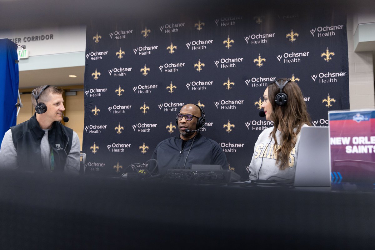 New Orleans Saints Podcast (@saintspod) on Twitter photo Chatting with <a href="/BuckyBrooks/">Bucky Brooks</a> for today's <a href="/Saints/">New Orleans Saints</a> podcast at the Combine!
🎙️: <a href="/ErinESummers/">Erin Summers</a> and <a href="/LukeMcCown/">Luke McCown</a>
#Saints | <a href="/CoxComm/">Cox</a> Chatting with <a href="/BuckyBrooks/">Bucky Brooks</a> for today's <a href="/Saints/">New Orleans Saints</a> podcast at the Combine!
🎙️: <a href="/ErinESummers/">Erin Summers</a> and <a href="/LukeMcCown/">Luke McCown</a>
#Saints | <a href="/CoxComm/">Cox</a>