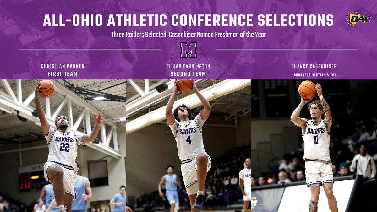 Men's Basketball: Three Raiders Selected to All-OAC Teams; Casenhiser Named Freshman of the Year athletics.mountunion.edu/news/2025/2/28… #GoMountGo