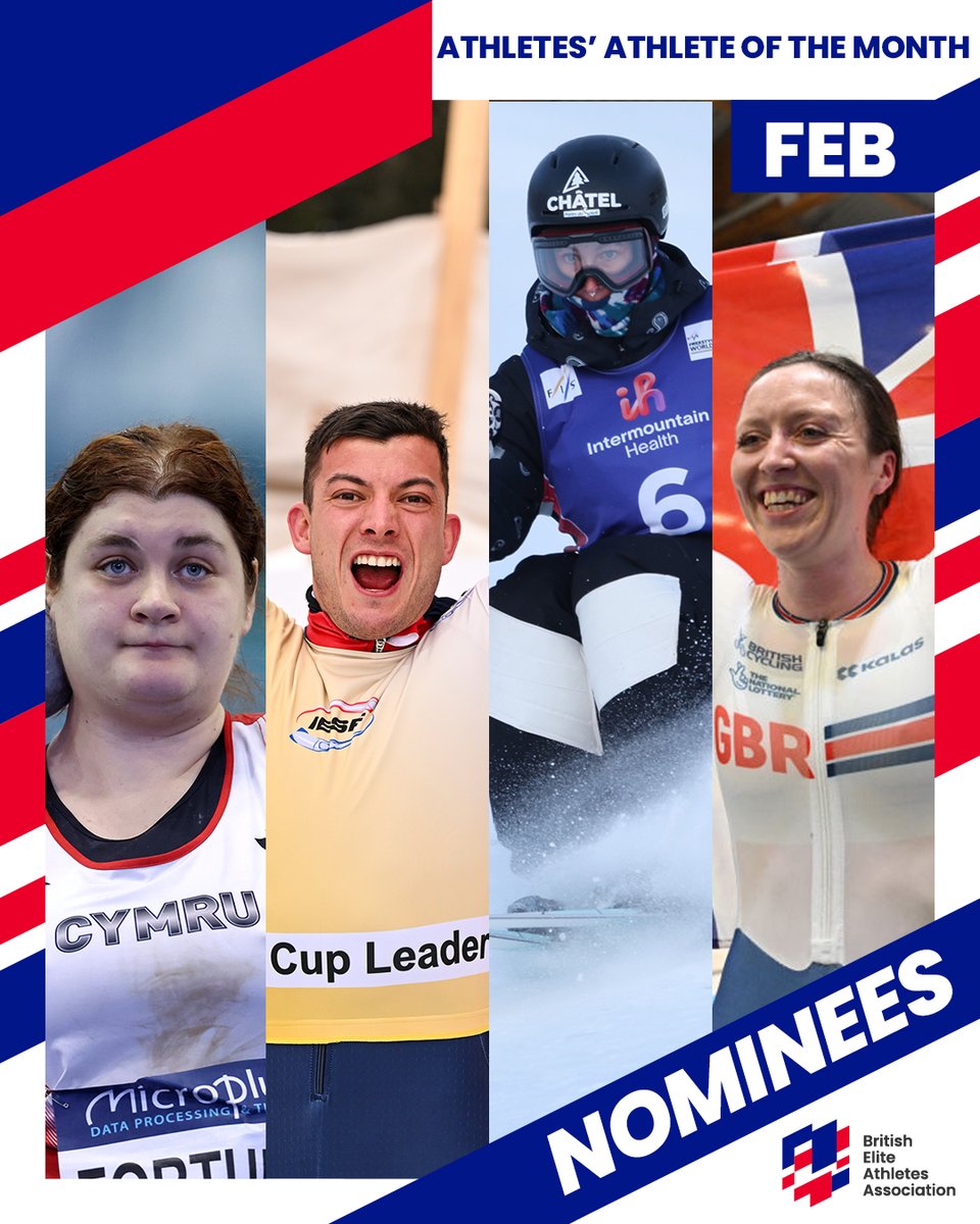 🏆Our Athletes' Athlete of the Month nominees for February...

🏵️<a href="/SabbeyFortune/">Sabrina Fortune</a> 
⛷️Makayla Gerken Schofield
🚴‍♀️Anna Morris
🛷<a href="/MattWeston02/">Matthew Weston</a> 

Read more 👉 bit.ly/4imo1gt

Elite athletes can vote for their winner via the latest BEAA members' email.