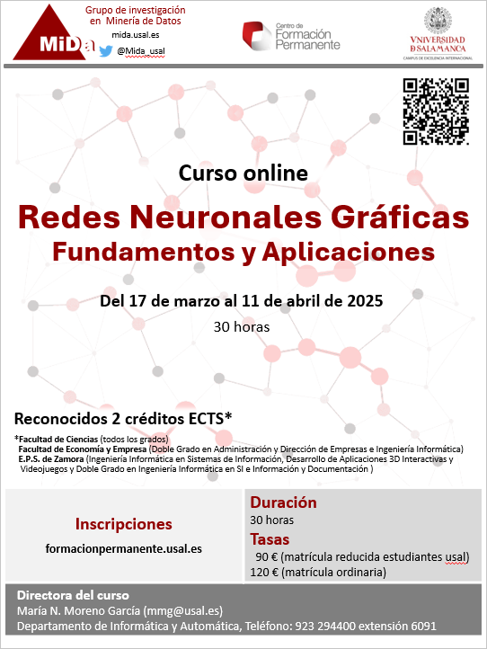 Curso online de la <a href="/usal/">Universidad de Salamanca</a> con créditos ECTS reconocidos en todos los grados de la <a href="/fcienciasusal/">Facultad de Ciencias USAL</a>, en el doble grado en ADE e Ingeniería Informática de <a href="/EconomiaUsal/">Economía y Empresa</a>  y en los grados  de Ingeniería Informática y de Desarrollo de Aplicaciones 3D  de la <a href="/EPSZ_USAL/">Escuela Politécnica Superior de Zamora</a>  
#GNN #USAL