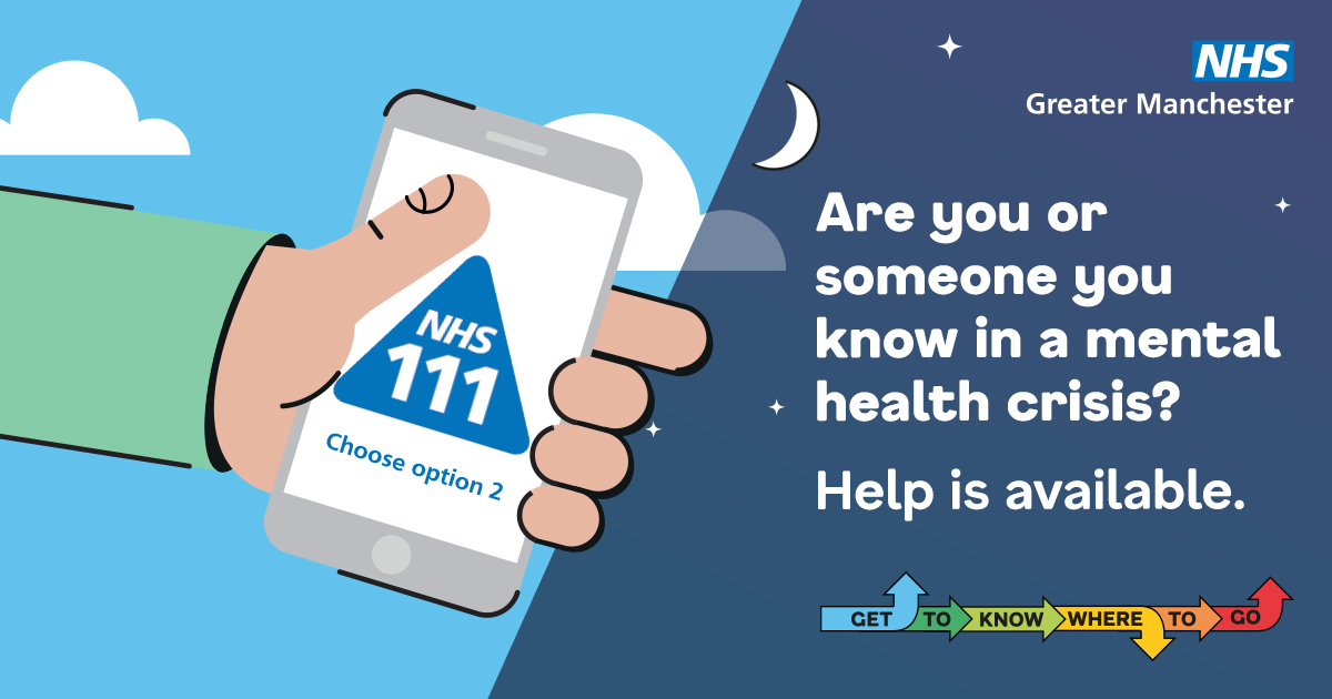 Call 111 and choose the mental health option (option 2) if you, or someone you know, is experiencing a mental health crisis.

Mental health advisors are available 24/7 to listen and help you find the right support.