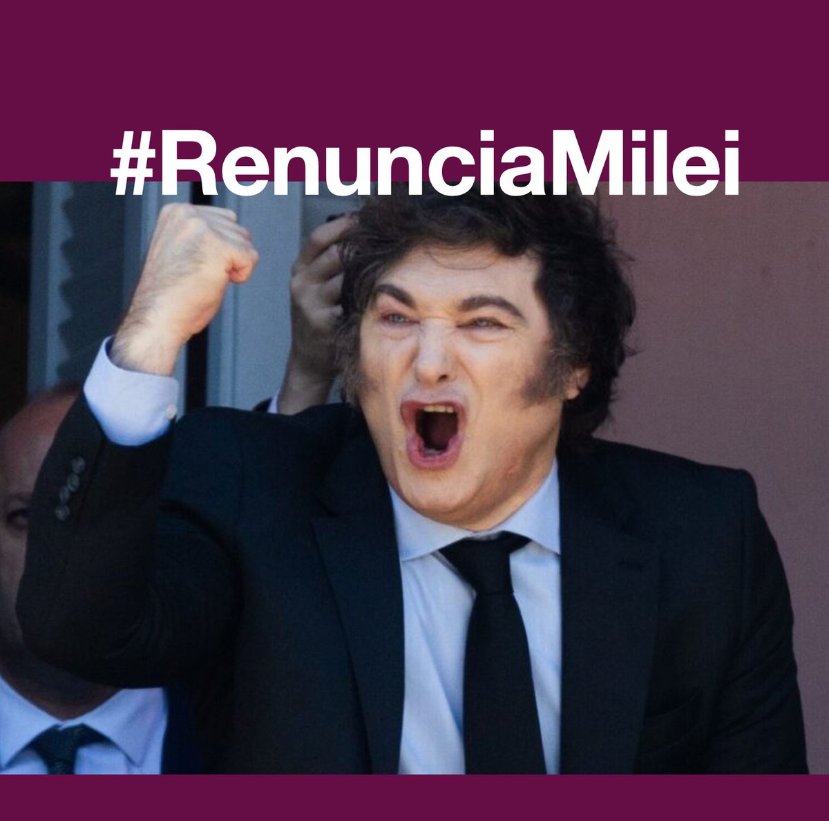 Vamos todos juntos con el hashtag #RenunciaMilei que sea tendencia mundial y al estafador lo internan en un psiquiatríco