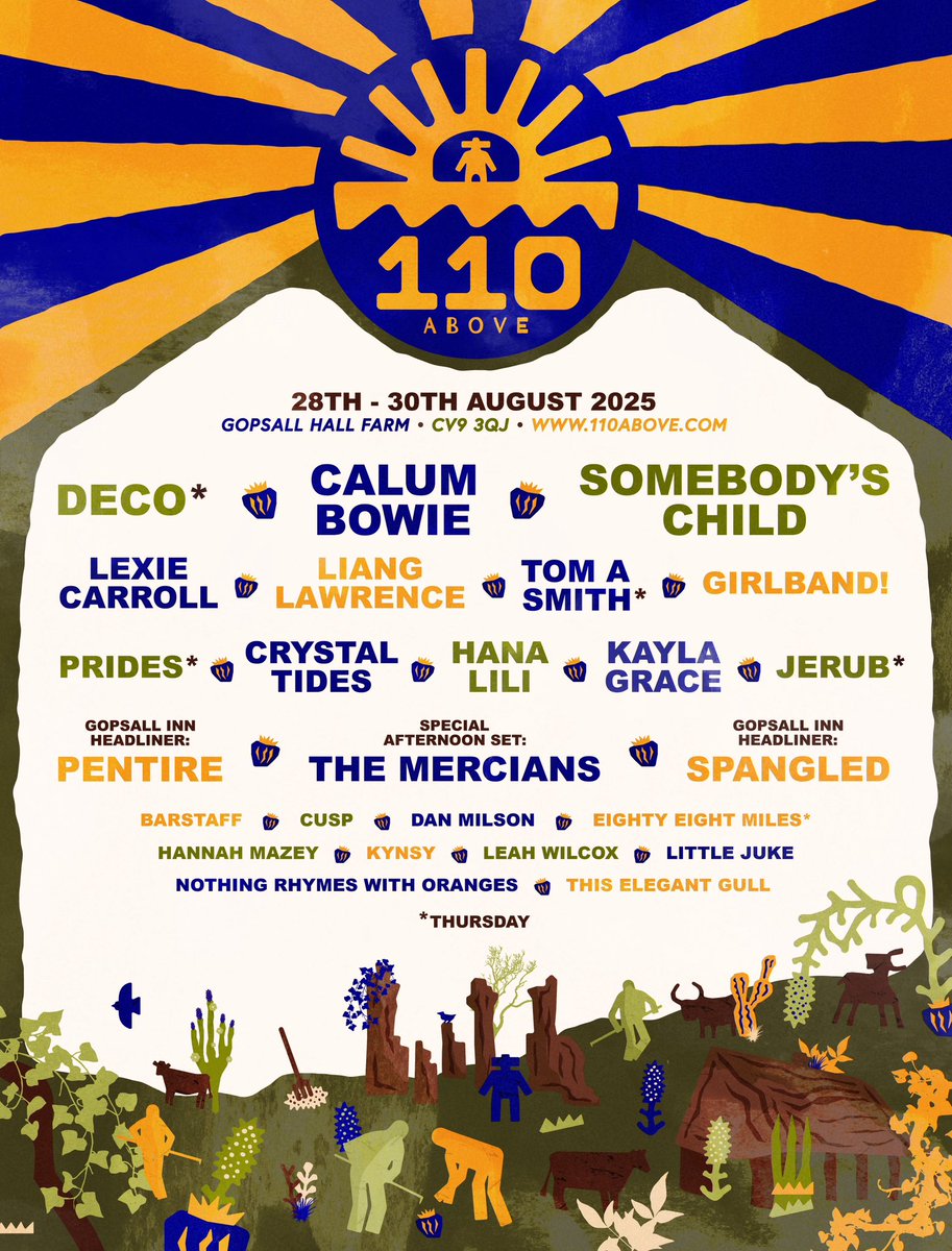 I’ll be headlining this years @110abovefestival - bit of a back story with this one, it’s actually one of the first ever festivals I played at in 2022 with just my guitar and a luminous orange tent.

What a huge honour to have been asked back to headline ❤️