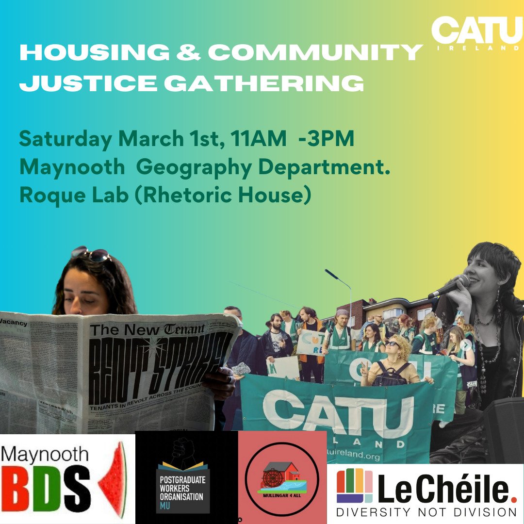 LeCheileDND's tweet image. The fight against the far right and the fight for decent housing are one and the same fight.
The far right scapegoat refugees and minorities for housing shortages, that are caused by government failures &amp;amp; corporate greed.

Join us ⏩
Sat 1st of March, 11am
Maynooth Geography dept