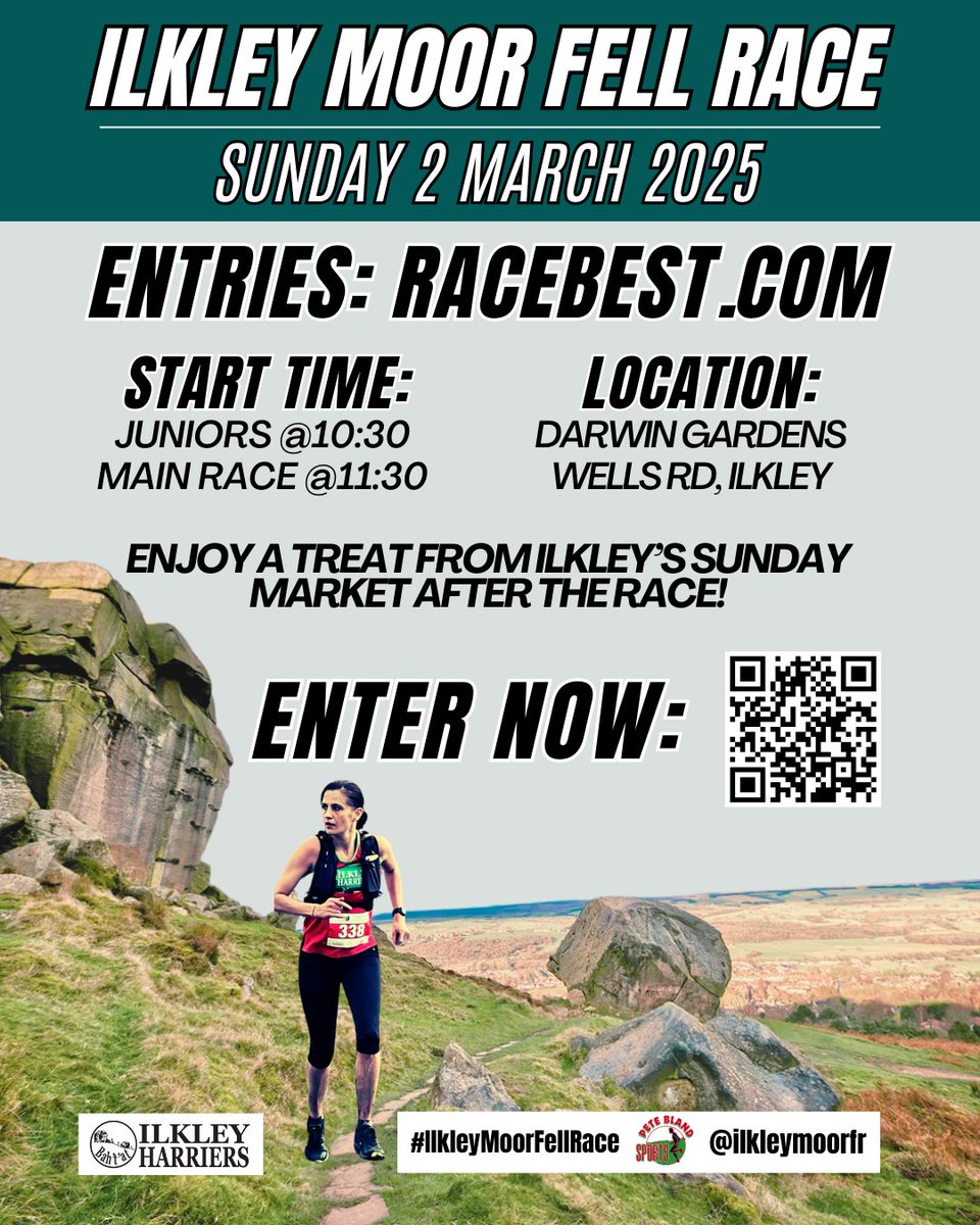 IlkleyMoorFellRace (@ilkleymoorfr) on Twitter photo ENTRIES CLOSE 10:00am TOMORROW for the #IlkleyMoorFellRace Sunday 2nd March starts at 11:30am. Sponsor <a href="/peteblandsports/">Pete Bland Sports</a> . Junior Races start at 10:30am. Enter here: https:/bit.ly/3Ahc8bf <a href="/RaceBest/">RaceBest</a> <a href="/FellrunningUK/">FellrunningUK</a> <a href="/WoodentopsFR/">Woodentops</a> <a href="/uwfra/">UWFRA</a> ENTRIES CLOSE 10:00am TOMORROW for the #IlkleyMoorFellRace Sunday 2nd March starts at 11:30am. Sponsor <a href="/peteblandsports/">Pete Bland Sports</a> . Junior Races start at 10:30am. Enter here: https:/bit.ly/3Ahc8bf <a href="/RaceBest/">RaceBest</a> <a href="/FellrunningUK/">FellrunningUK</a> <a href="/WoodentopsFR/">Woodentops</a> <a href="/uwfra/">UWFRA</a>