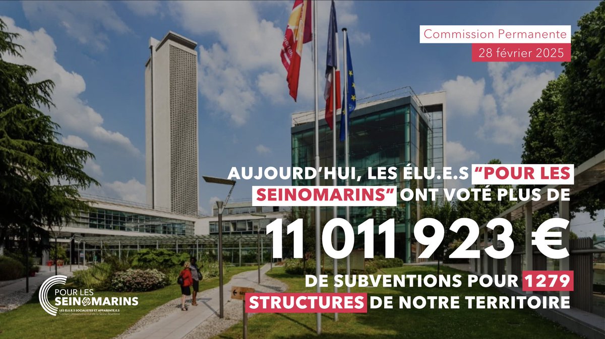 Pour les Seinomarins (@les_seinomarins) on Twitter photo đïž Aujourdâhui, pendant la Commission Permanente de la Seine-Maritime, les Ă©lu·e·s <a href="/les_seinomarins/">Pour les Seinomarins</a> ont votĂ© plus de 11 millions dâeuros de subventions et dâaides pour 1279 structures du dĂ©partement â
<a href="/76socialiste/">Seine-Maritime socialiste</a> đïž Aujourdâhui, pendant la Commission Permanente de la Seine-Maritime, les Ă©lu·e·s <a href="/les_seinomarins/">Pour les Seinomarins</a> ont votĂ© plus de 11 millions dâeuros de subventions et dâaides pour 1279 structures du dĂ©partement â
<a href="/76socialiste/">Seine-Maritime socialiste</a>
