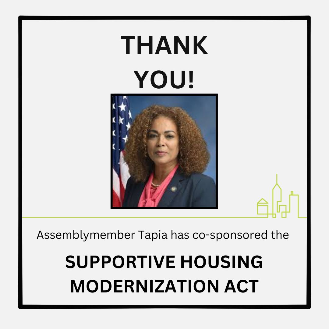 Thank you <a href="/SenatorRJackson/">Robert Jackson</a> &amp; @AssemblyTapia for cosponsoring the Supportive Housing Modernization Act (S136/A2134)! As One House budgets approach on March 13, please include NYSSHP, bill language &amp; $32M for underfunded programs. #SupportiveHousing #NYBudget