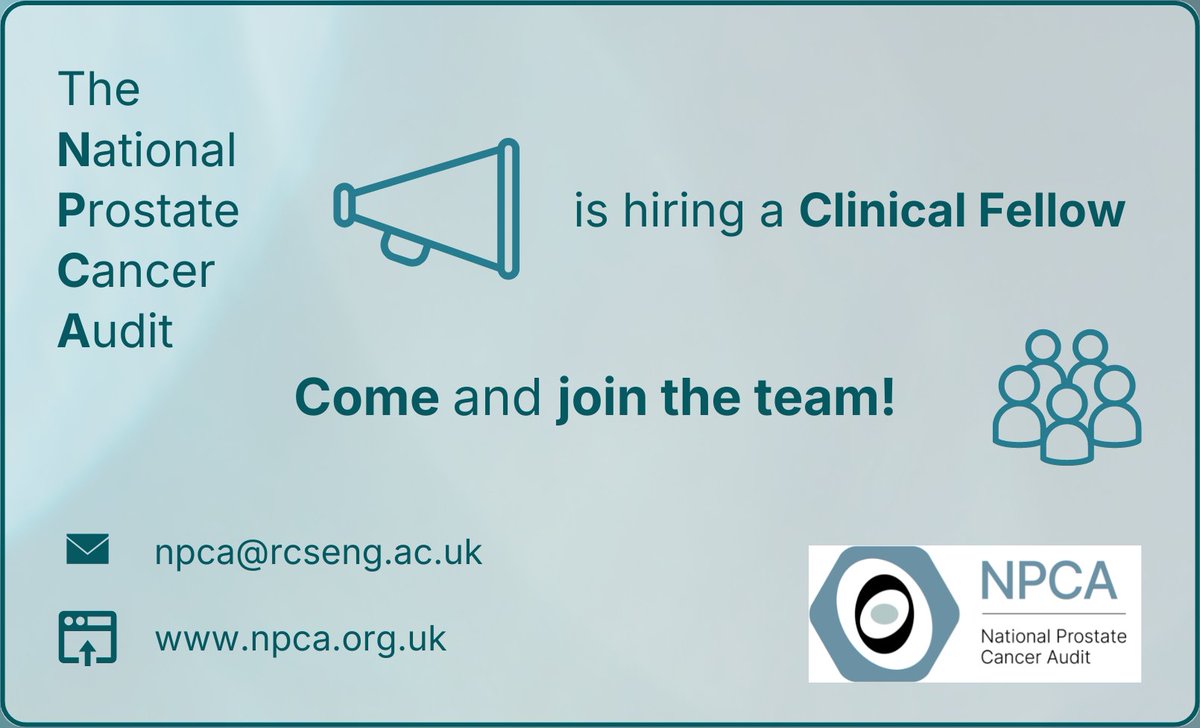 National Prostate Cancer Audit (@npca_uk) on Twitter photo Do you want to help strengthen NHS cancer services & reduce variation in prostate cancer care? Are you a clinical oncological or urological trainee looking to pursue an MD or PhD with an expert clinical/audit team <a href="/NATCAN_news/">National Cancer Audit Collaborating Centre</a> natcan.org.uk Do you want to help strengthen NHS cancer services & reduce variation in prostate cancer care? Are you a clinical oncological or urological trainee looking to pursue an MD or PhD with an expert clinical/audit team <a href="/NATCAN_news/">National Cancer Audit Collaborating Centre</a> natcan.org.uk