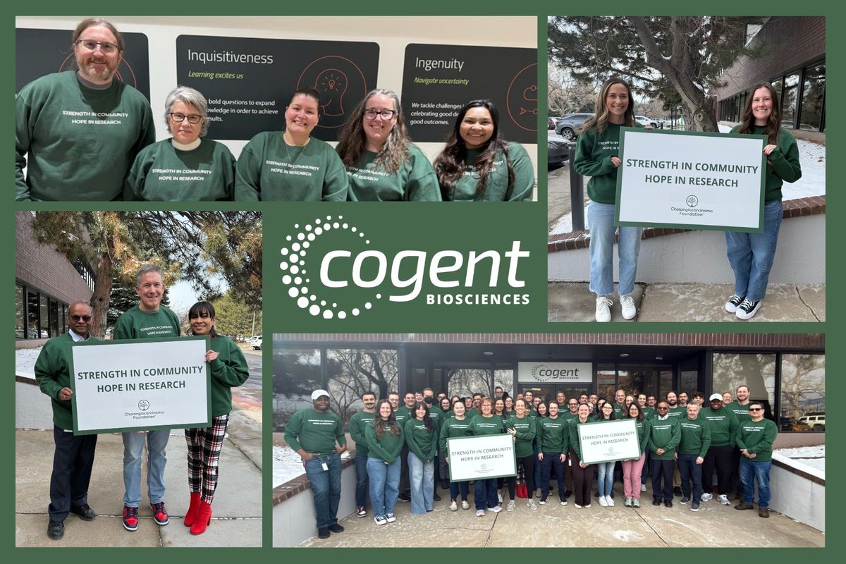 Cogent Biosciences (@cogentbio) on Twitter photo We recognized #CholangiocarcinomaAwarenessMonth by going green in sweatshirts from <a href="/curecc/">Cholangiocarcinoma Foundation</a>. We're committed 2 supporting those affected by #cholangiocarcinoma & working w/groups like CCF to create change for this community by advancing science thru our FGFR program. #GreenforCCA We recognized #CholangiocarcinomaAwarenessMonth by going green in sweatshirts from <a href="/curecc/">Cholangiocarcinoma Foundation</a>. We're committed 2 supporting those affected by #cholangiocarcinoma & working w/groups like CCF to create change for this community by advancing science thru our FGFR program. #GreenforCCA