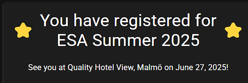 Tickets are now live for ESA Summer 2025!

Link to tickets in next post!