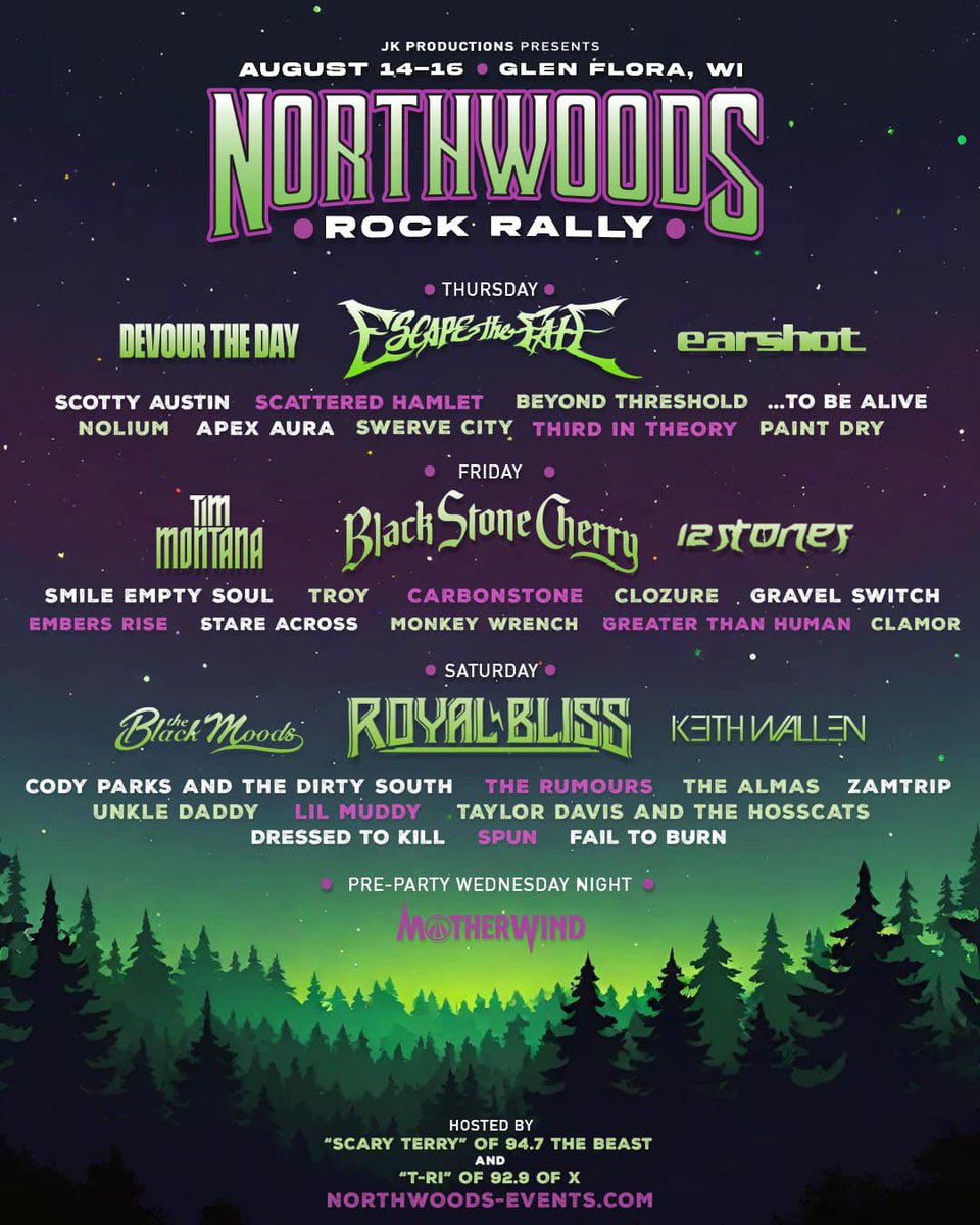 We’ve officially been added to the Northwoods Rock Rally festival in Glen Flora. , WI. We hit the stage Friday, August 15th. Come see us and so many other great bands. We can’t wait to see you all. -Paul