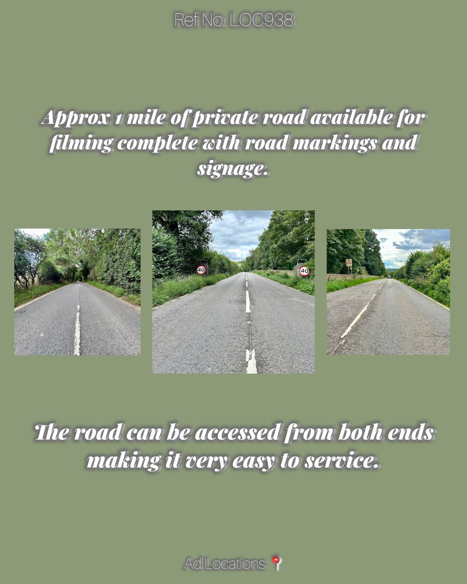 AdLocations's tweet image. 1 Mile of Private Road 🛣️ 
•
Interested in filming here? Head to our Website for more information ℹ️ 
•
#adlocations #filminglocations #privateroad #setlife #commercialsetting