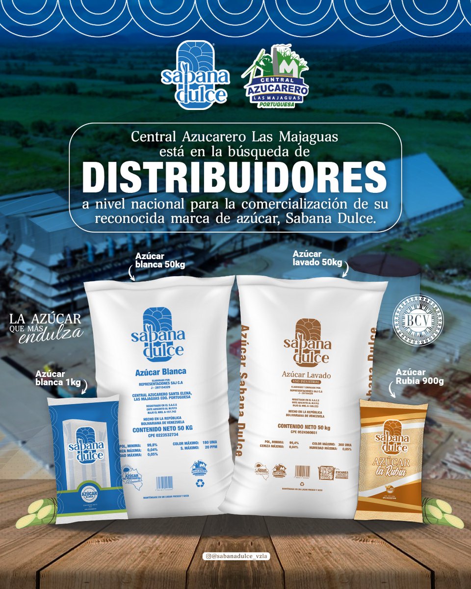 Forma parte de la gran red comercial de Sabana Dulce y endulza  tu negocio con la mejor calidad y un sabor excepcional.
 
 ¡Contáctalos a través de su mensajería al 0412-1518026 y descubre los   beneficios de ser parte de nuestros aliados comerciales.