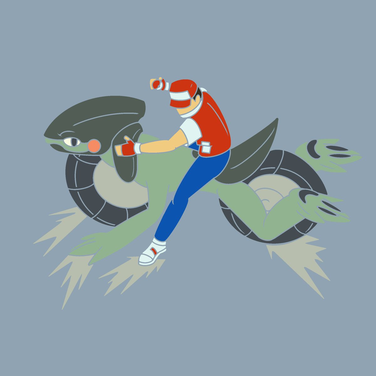 BadLucDaffyDuck's tweet image. Yesterday was full of tragedy, but I know I need to continue my art journey. Did a minimalistic Pokemon piece a while ago, but never shared it. #PokemonDay (A day late.)
