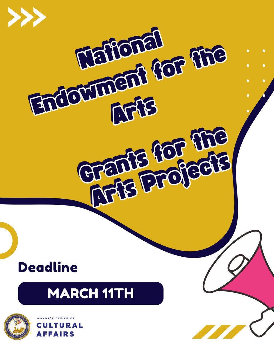 The NEA Grants for the Arts Projects is open for applications! This federal funding opportunity supports artists &amp; organizations in theater, music, film, dance, visual arts &amp; more. 🎨

📅 Deadline: March 11

🔗 Apply now: grants.gov/search-results…