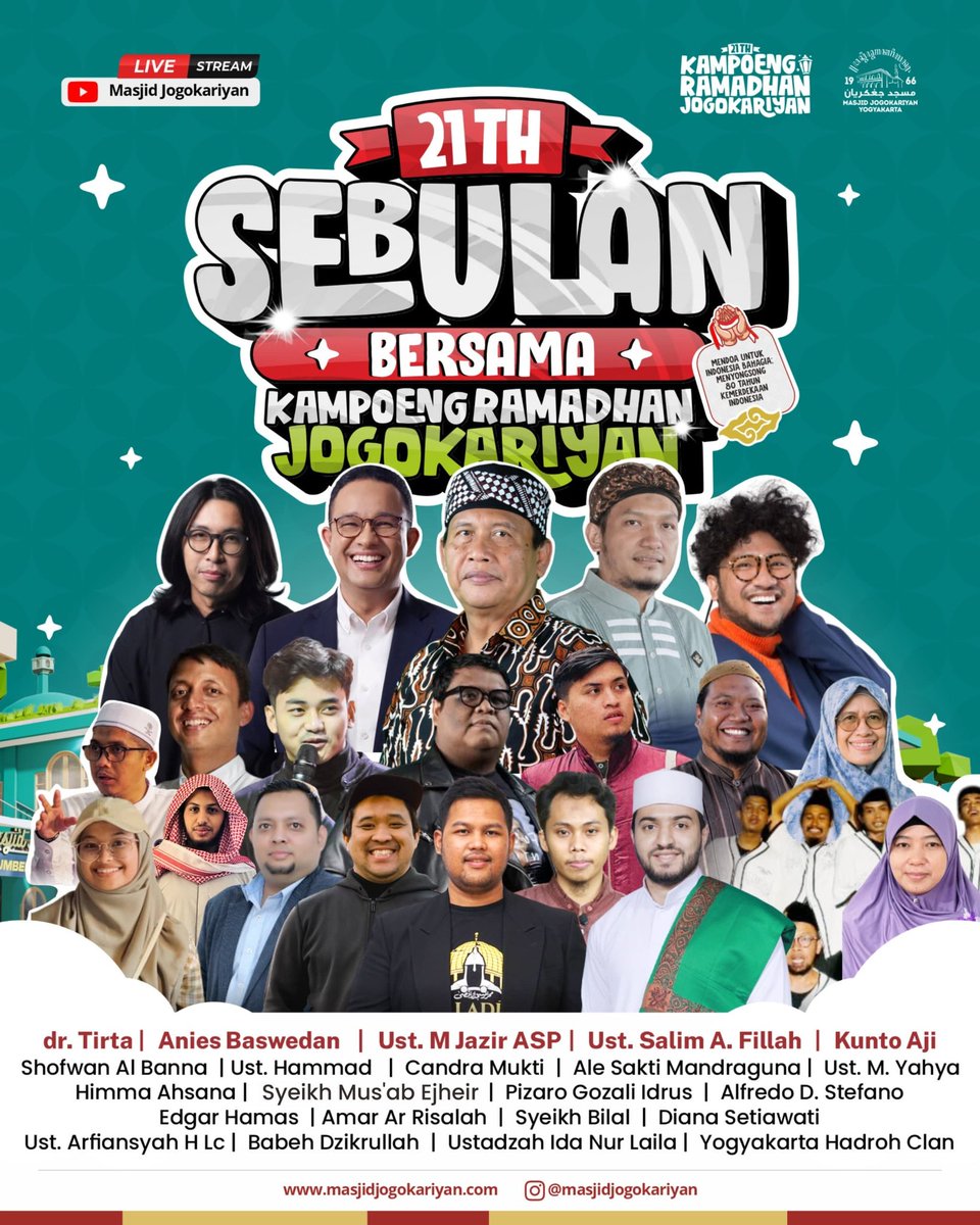 RAMADHAN DI JOGOKARIYAN

Bareng KRJ, mari kita jalani Ramadan dengan lebih bermakna! 

Ada asatidz, expertise, public figure dan pembicara nasional favoritmu?? Absen di bawah yaa

#KRJ21
#KampoengRamadhan
#MasjidJogokariyan