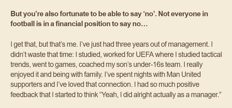 UtdDefence's tweet photo. That last line from Ole🥺
A teacher once told me:Stupid are always cocksure,while the Intelligent have self doubt.

Toxicity around him made Ole doubt himself.
Since then seeing the love from Utd fans has replenished his belief.
Trust me he sees how much love we show him here❤️ https://t.co/sBIXQw17Q5