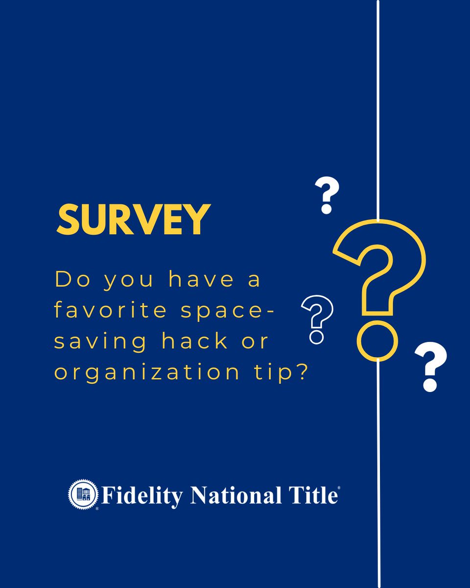 FidelityTitleWA's tweet image. Do you have a favorite space-saving hack? Drop your best tips in the comments!
At Fidelity National Title, we know that every little detail matters—just like in real estate transactions!

#OrganizationHacks #SpaceSavingTips #FidelityNationalTitle #TitleandEscrow #Fidelity #FNT