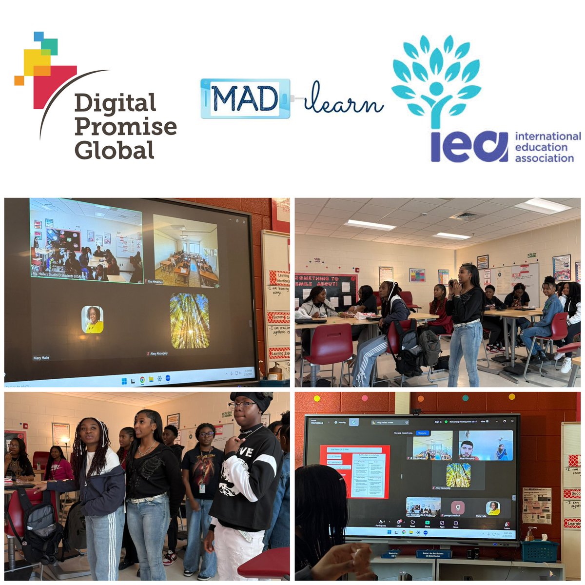 MH_WHmagnetlead's tweet photo. 🌐Studio D magnet students were thrilled to host their first live video call with their Lebanese partners as a part of Digital Promise’s Building Apps Across Cultures virtual exchange program.
#DigitalPromise #MADlearn #InternationalEducationAssociation @WHS_Redhawks @R2Magnets https://t.co/IHT5pyp6d9