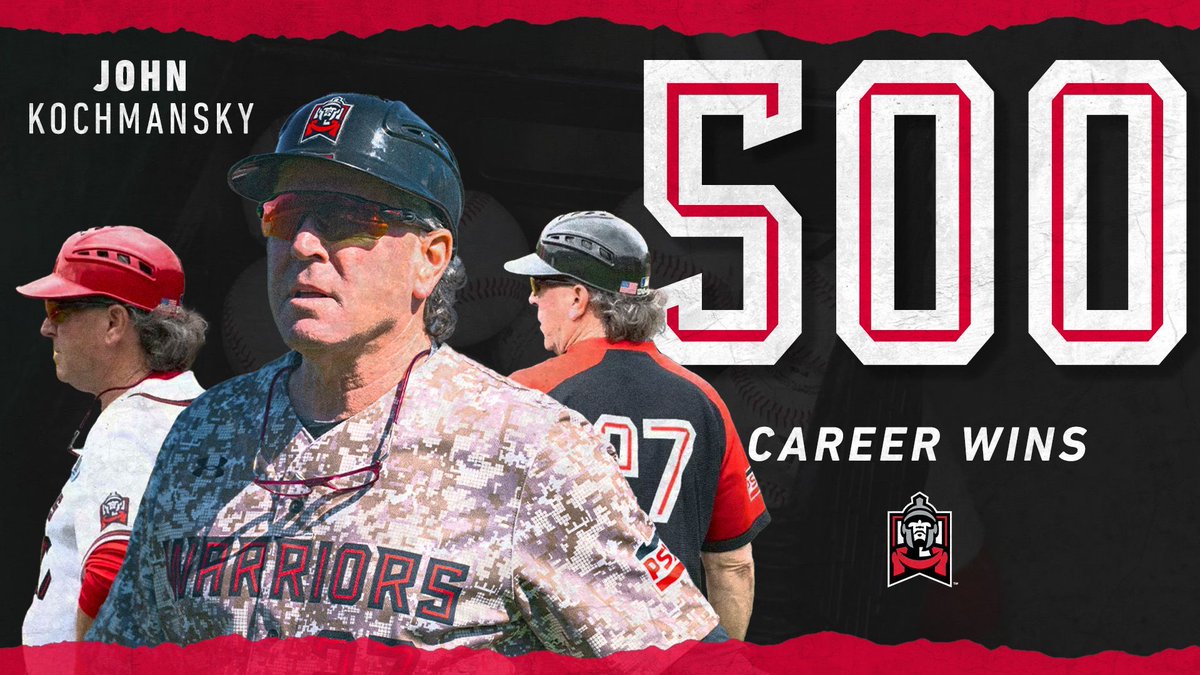ESUWarriors's tweet photo. 𝐅𝐈𝐕𝐄 𝐇𝐔𝐍𝐃𝐑𝐄𝐃⚔️⚾ 

Congratulations to coach John Kochmansky on reaching 500 career wins after an exhilarating come-from-behind, walk-off victory!

#WhereWarriorsBelong https://t.co/nGlslWRHql