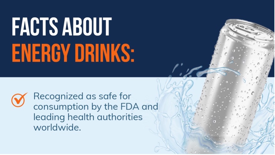 WABevAssn's tweet photo. Energy drinks and their ingredients are safe and can be concsumed as part of a balanced diet. In fact, they are regulated by the FDA just like all foods and beverages. Get the facts at https://t.co/Q8MlaQUqE4 https://t.co/0WLsXaztlw