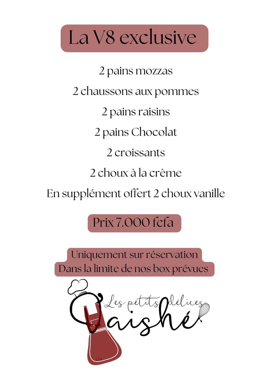 LesAishee's tweet photo. Ramadan is here 🫶🏽 Je vous souhaite de faire le plein de partage, le plein d’amour, le plein de spiritualité, qu’Allah agrée et accepte chacun de nos actes de dévotion ♥️ 

Pour la rupture demain notre box V8 exclusive ☺️

7.000 fcfa 

#unezinderoisequipâtisse https://t.co/GamkUaczuF