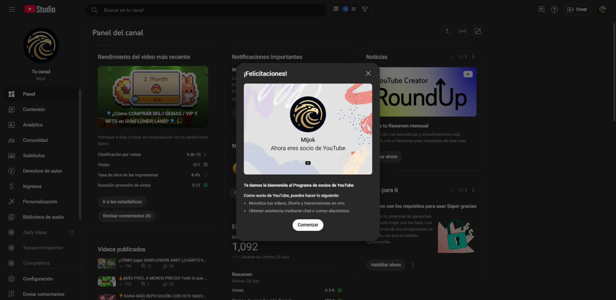 Mijok_20's tweet photo. Se acaba Febrero, el mes en el que por fin llegué a los 1000 subs en youtube y se cumplieron los requisitos para monetizar.

La verdad es que para un canal nicho en una plataforma como youtube no es tan fácil y muchas veces son horas sentado para poder hacer un contenido decente. https://t.co/n859CpjJub