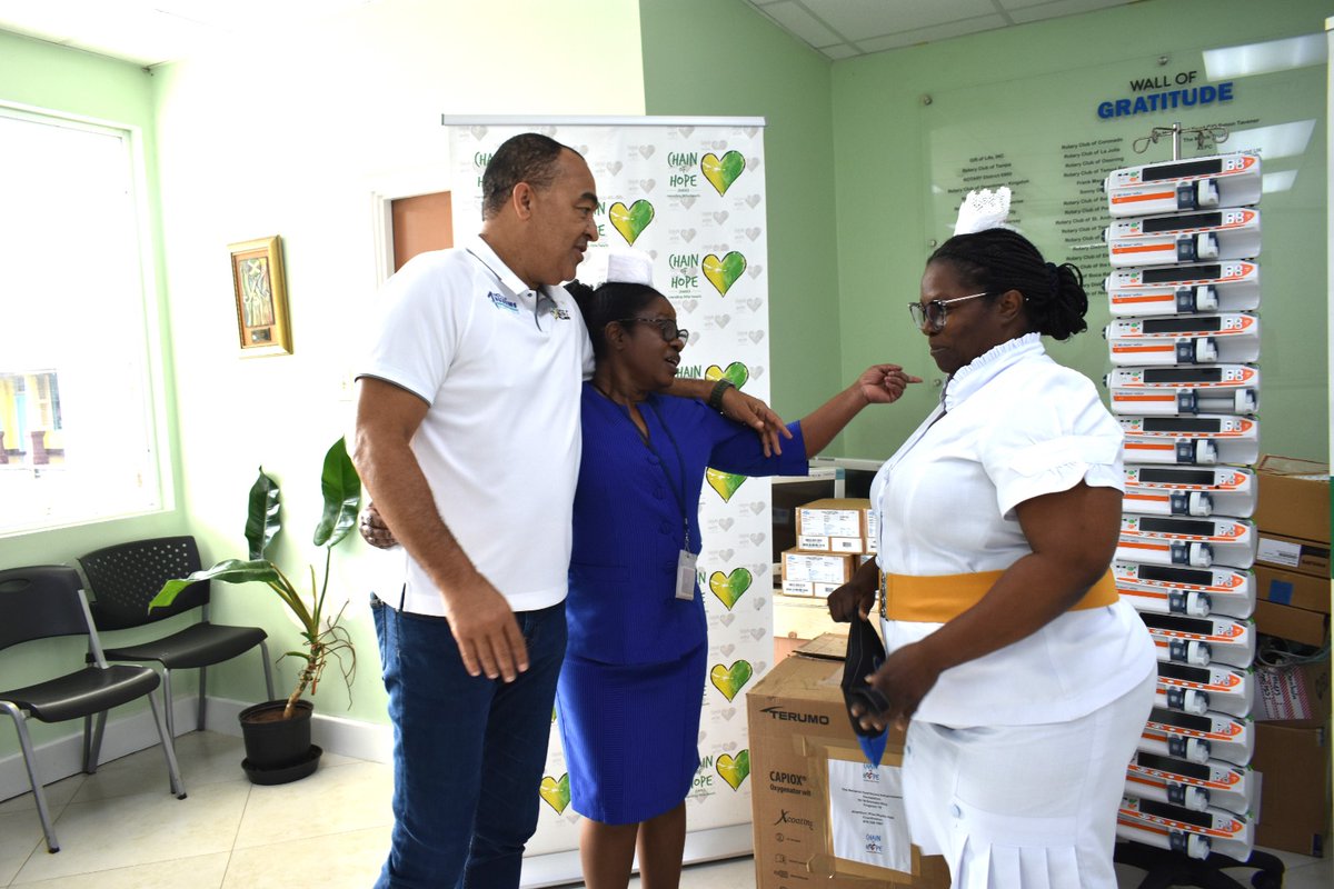 theserhajm's tweet photo. Chain of Hope UK and its partners donated syringe pumps and other medical equipment valued at US$80,000.00 to the Cardiac Unit at BHC, strengthening their ability to continue providing top-tier care. 💙 #PartnershipforHealth #BHC @themohwgovjm @christufton https://t.co/kCNHke1q5D
