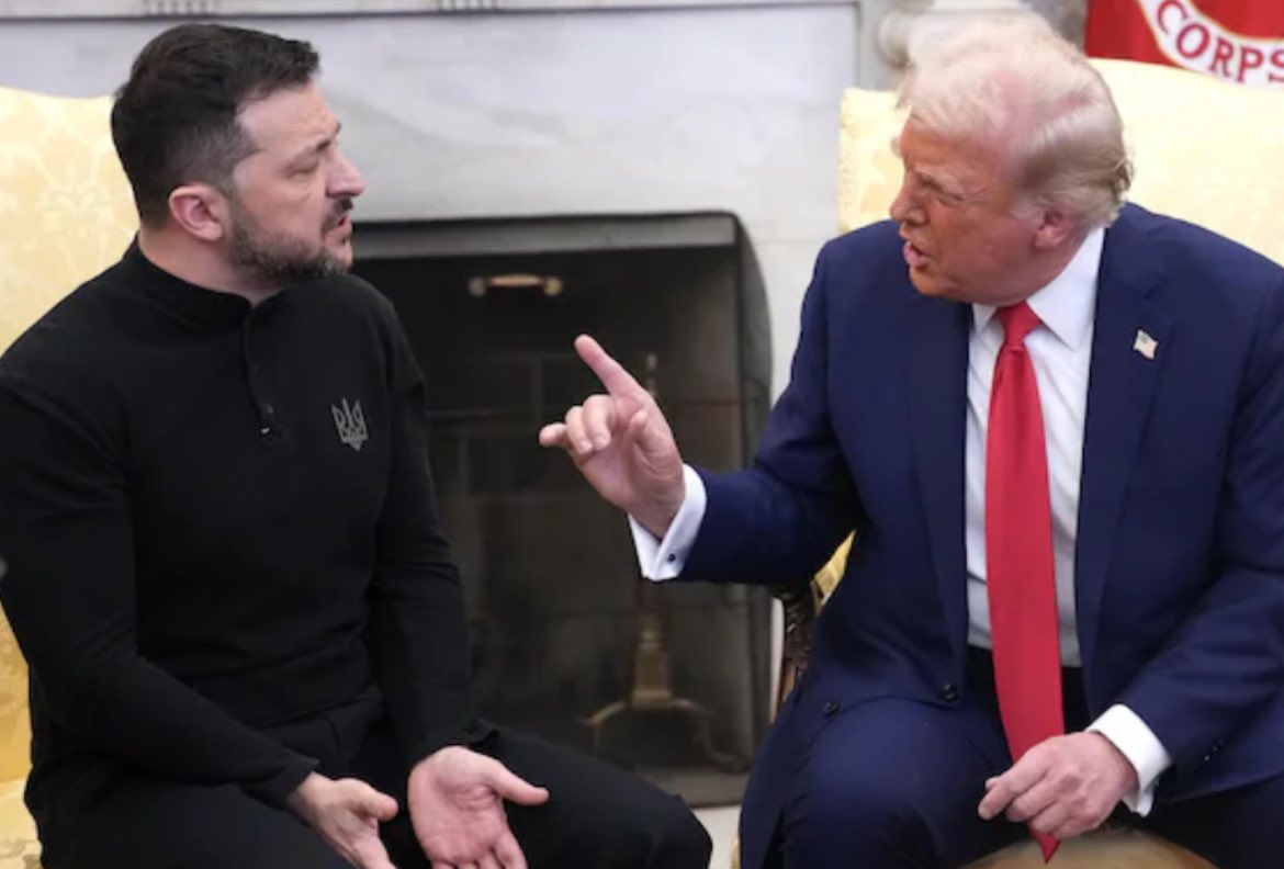 Donald Trump a traité Zelensky (le proxy de l’Otan et des européens) comme les dirigeants europeens traitent les africains. 
À chacun son tour chez le coiffeur 💈 🪮.
Aucun d’entre eux ne sont nos alliés . Mais la scène d’aujourd’hui est jouissive , on va pas se mentir 🤣🤣🤣
