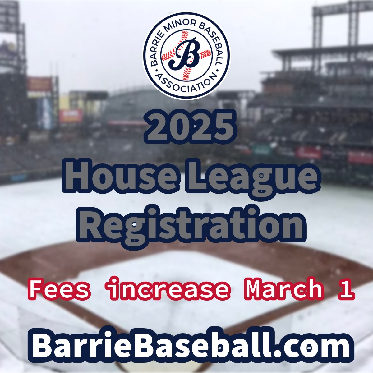 Last Chance to Register!

⚾Don’t miss out! Today is the final day to register before fees increase on March 1. The 2025 House League season is just around the corner! 🌱 Sign up now: BarrieBaseball.com

#HouseLeague2025 #LastCall #JoinTheFun