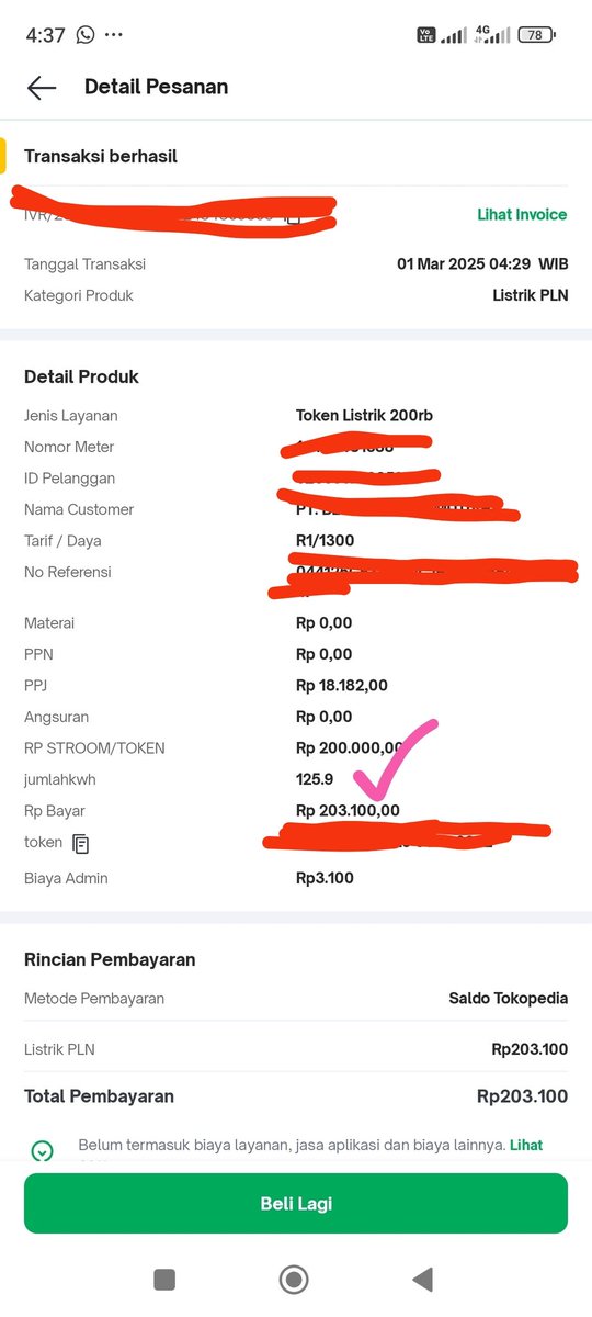 skullerblack's tweet photo. @TokopediaCare kak ini masih ada keterangan double kwh tp kok setelah transaksi gak dapet double ya? https://t.co/33sYzWYJEr