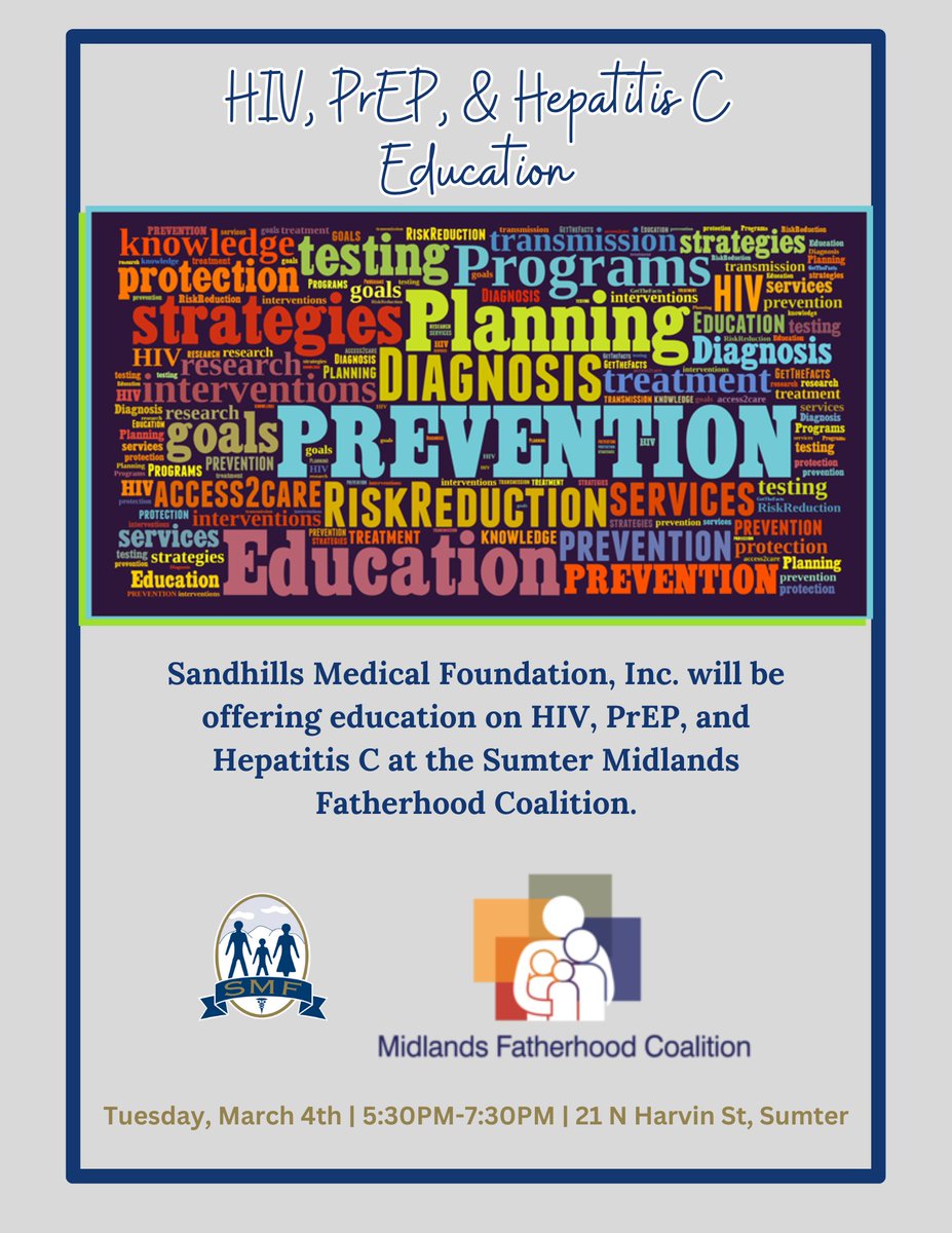 SandhillsMed's tweet photo. 🌟 At Sandhills Medical Foundation, Inc., we're dedicated to empowering our community with knowledge! We provide education on HIV, Hep C, and PrEP, helping individuals make informed decisions about their health. 
#onesandhills #ValueCHCs #hiveducation https://t.co/tnVJwgxkc7